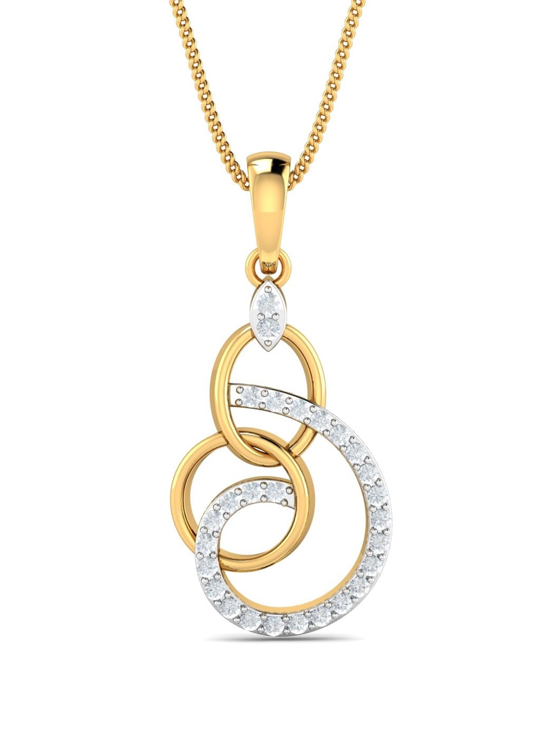 

KUBERBOX Lina's 18KT Gold Diamond-Studded Pendant-2.69gm