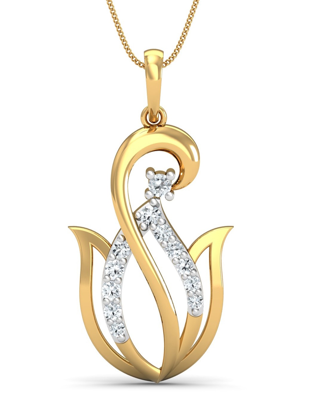 

KUBERBOX 18KT Gold Lotus Glory Pendant - 2.21gm