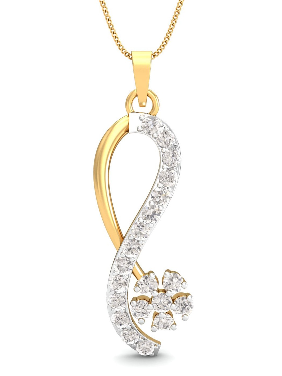 

KUBERBOX Glowing Desire 18KT Gold Diamond-Studded Pendant - 1.22 gm