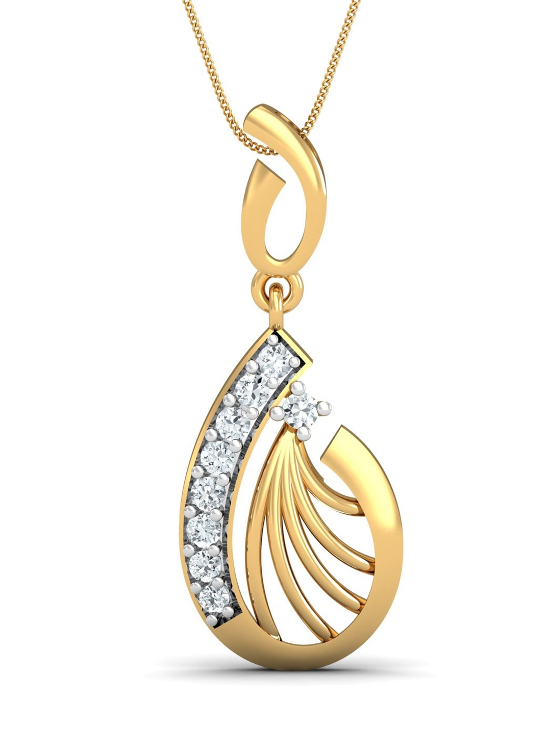 

KUBERBOX Gleam Radiance 18KT Gold Diamond-Studded Pendant - 1.96 gm