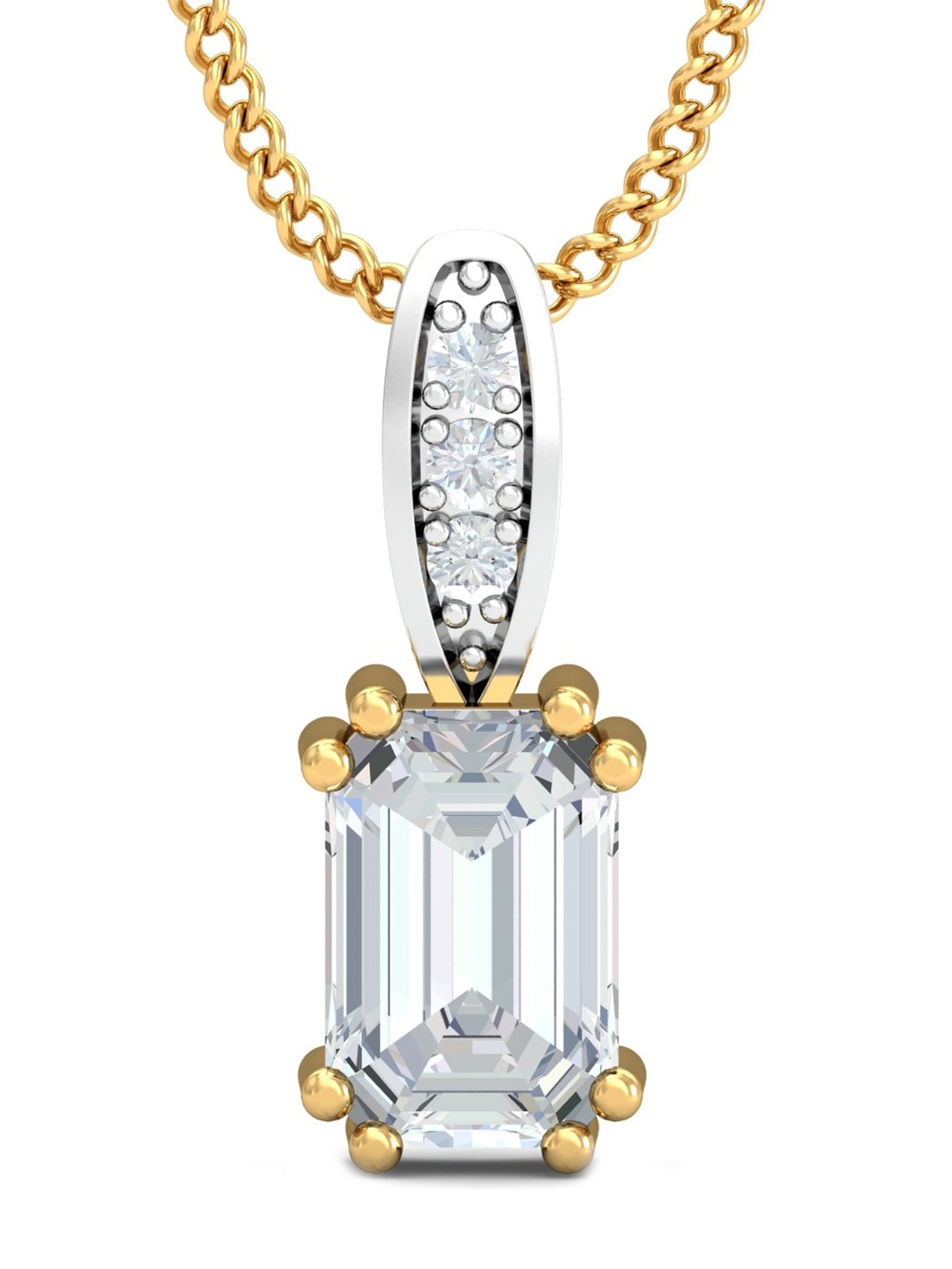 

KUBERBOX 18KT Gold Meridian Sapphire Diamond-Studded Pendant- 0.91 gm