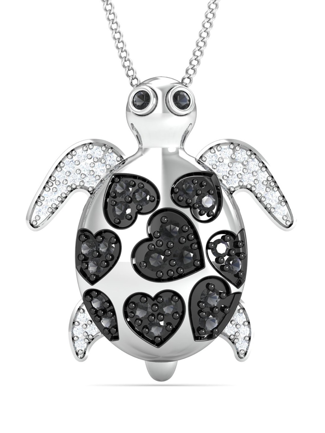 

KUBERBOX Tortoise 18KT White Gold Diamond-Studded Pendant-2.66gm