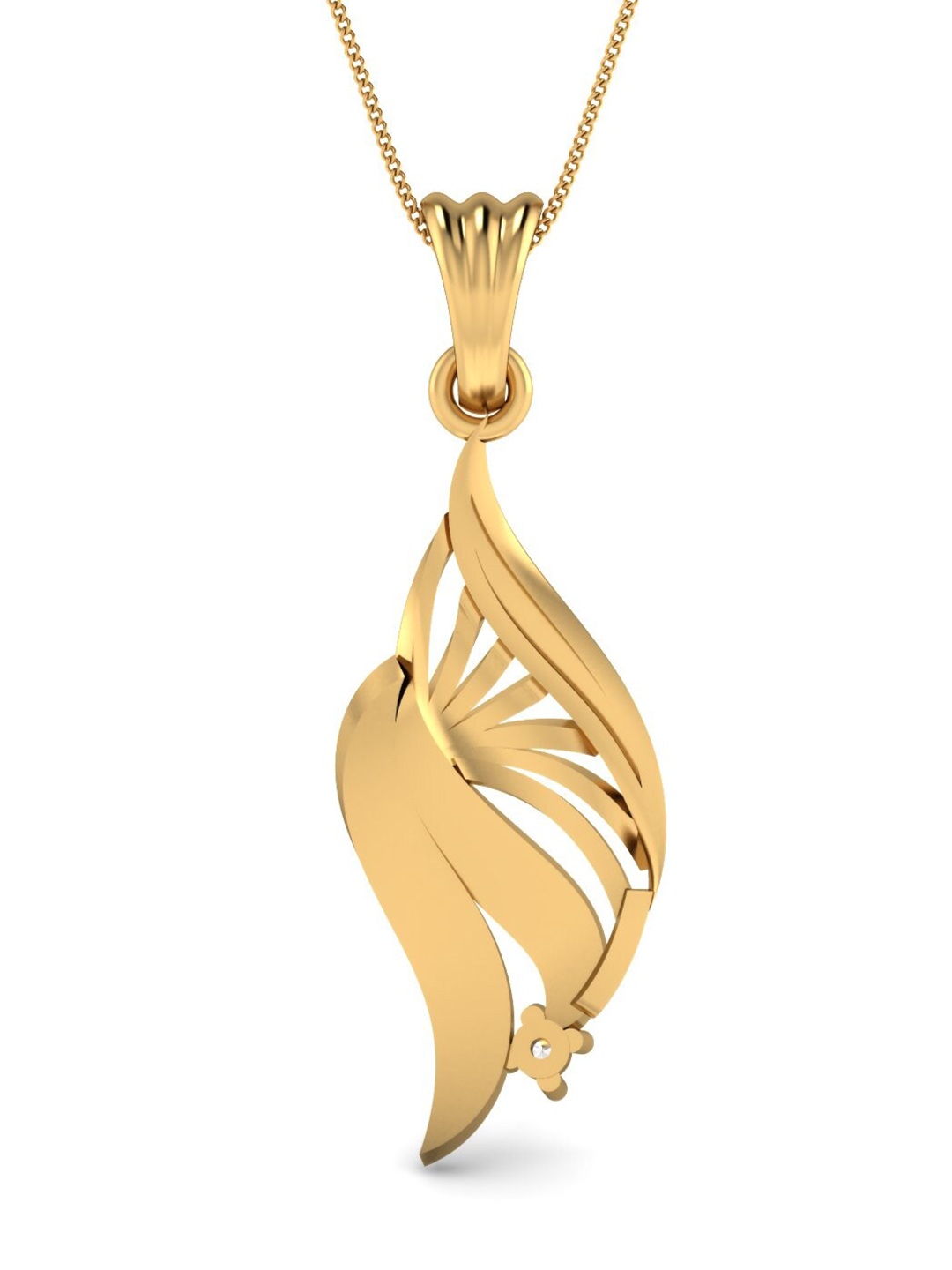 

KUBERBOX 18KT Gold Diamond The Lady Love Pendant -1.52gm