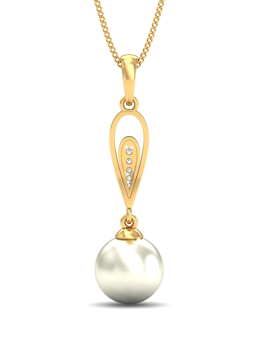 

KUBERBOX Shirin 18KT Gold Diamond-Studded Pearl Pendant - 1.593g