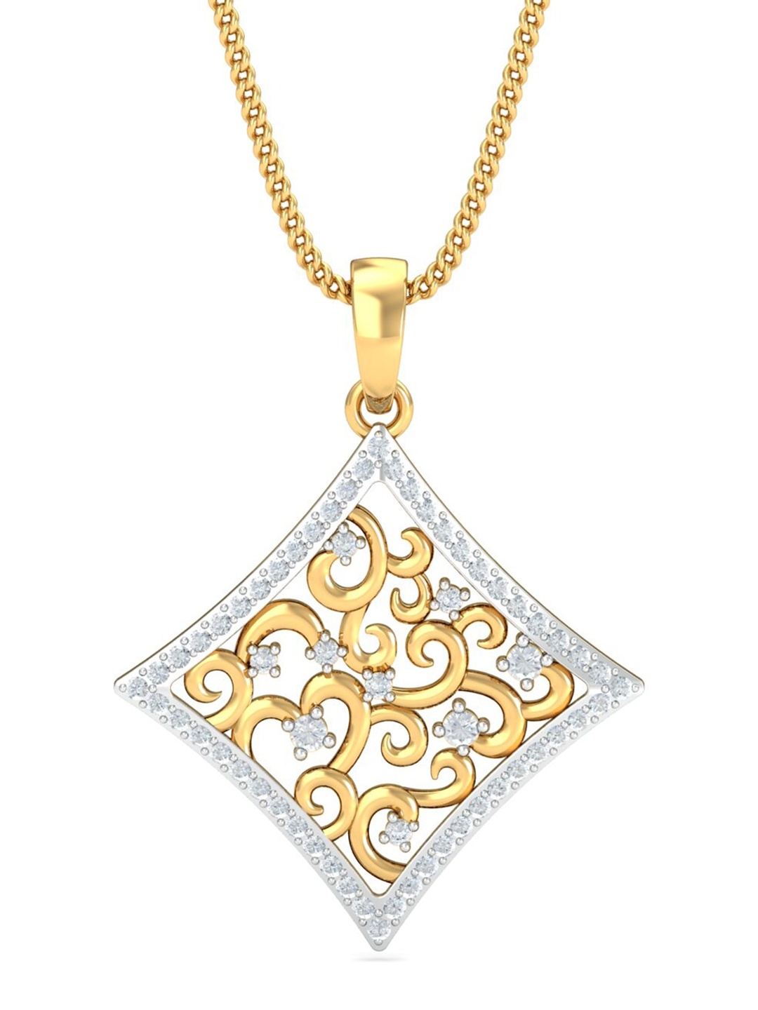 

KUBERBOX 18KT Gold Diamond-Studded Pendant - 1.23 gm