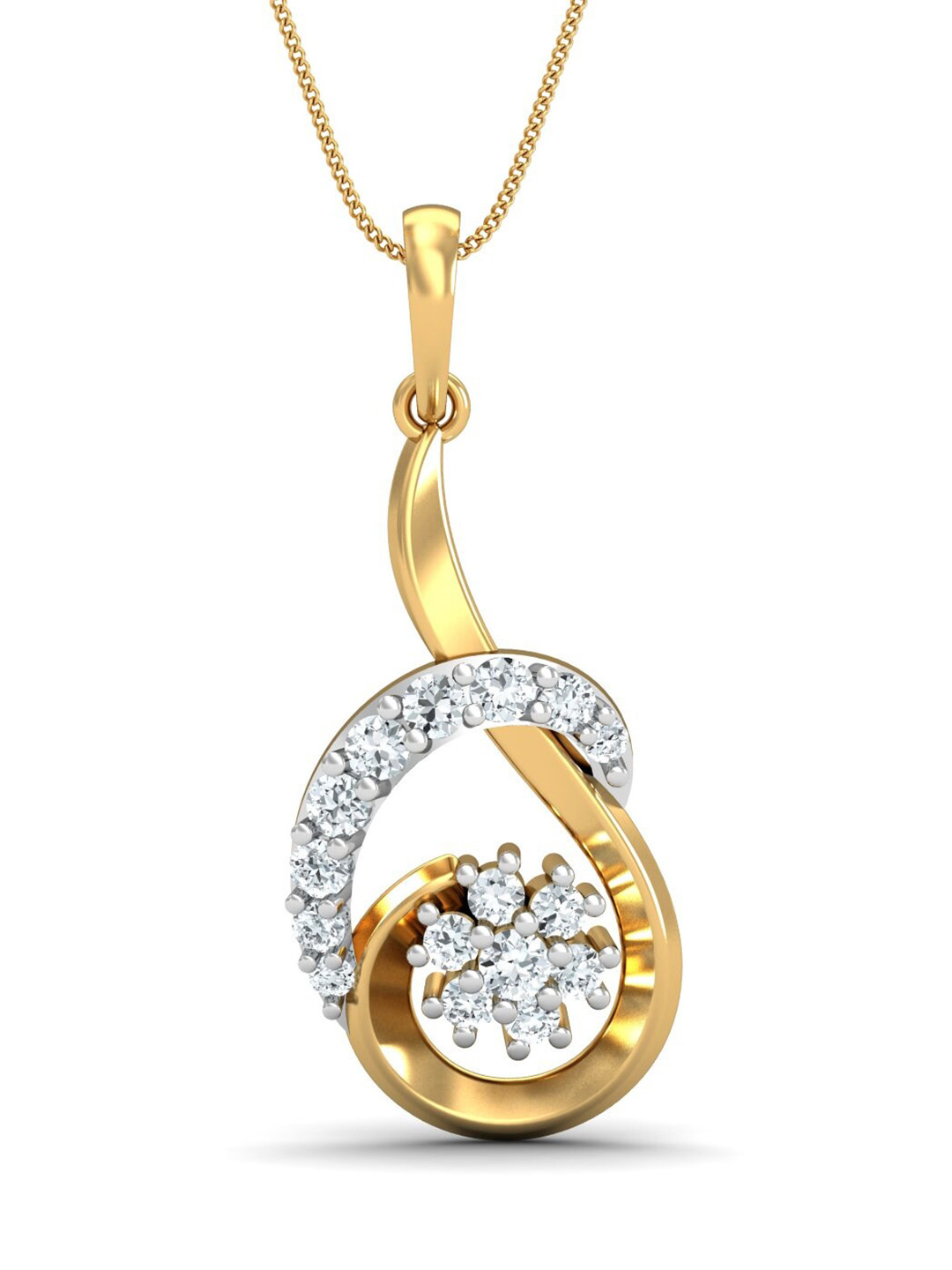 

KUBERBOX 18KT Gold Diamond-Studded Cherished Pendant- 2.11 gm