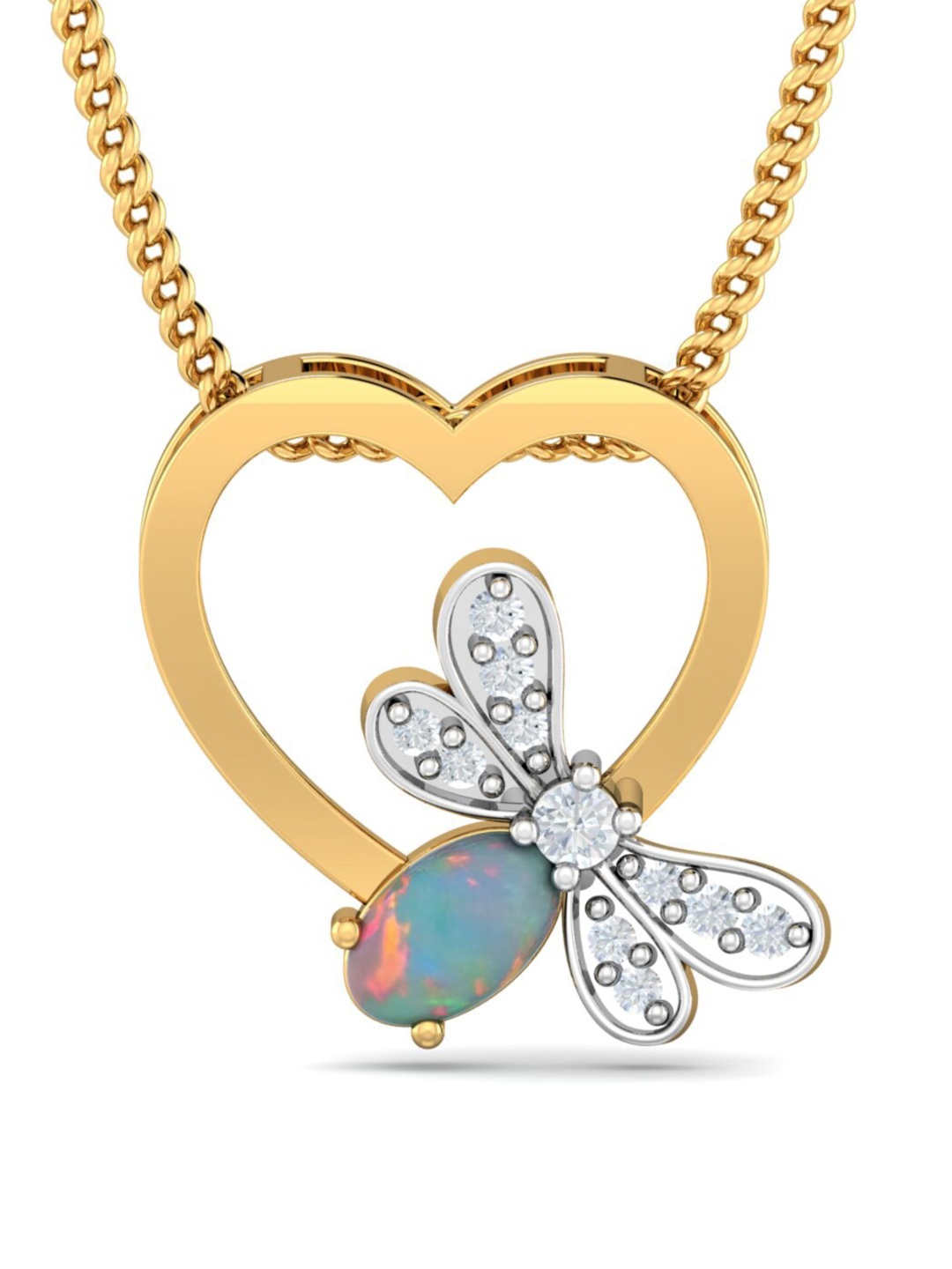

KUBERBOX 18KT Gold Diamonds-Studded Pendant -0.66gm