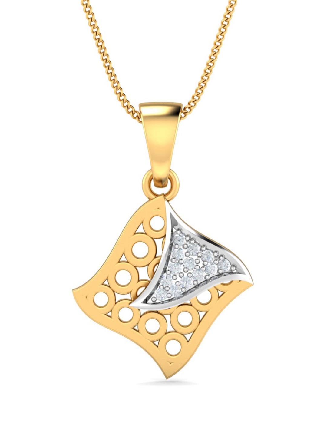 

KUBERBOX 18KT Gold Diamond-Studded Pendant - 0.9 g