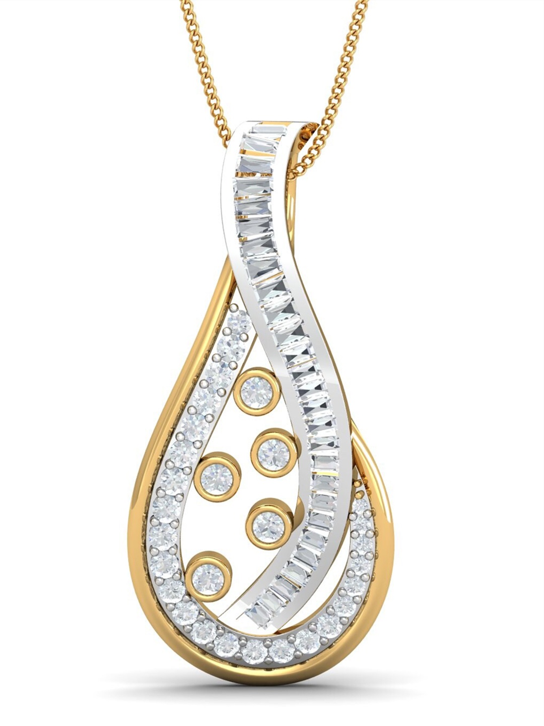 

KUBERBOX 18KT Gold Diamond-Studded Revista Margarita Pendant- 4.96 gm