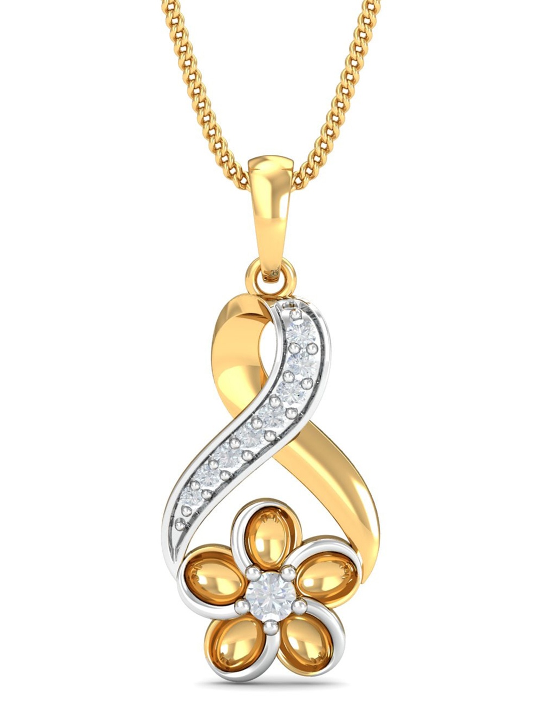 

KUBERBOX Diara 18KT Gold Diamond Diamond-Studded Pendant-1.67gm