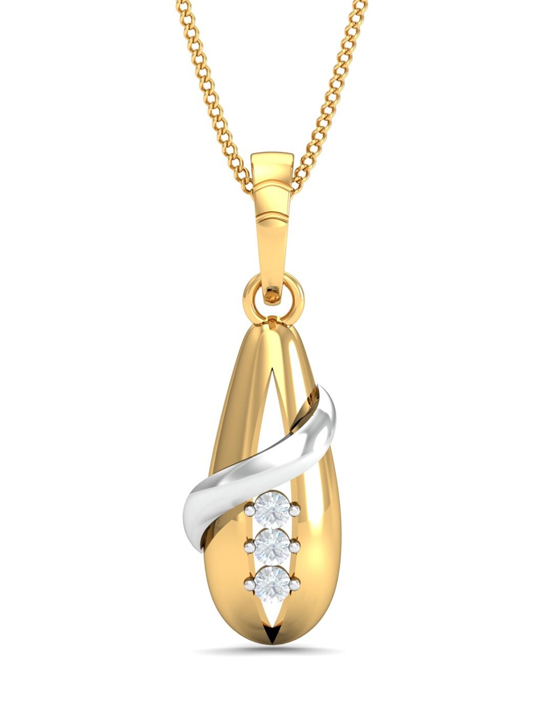 

KUBERBOX 18KT Gold Diamond-Studded Akinyi Pendant - 1.63gm