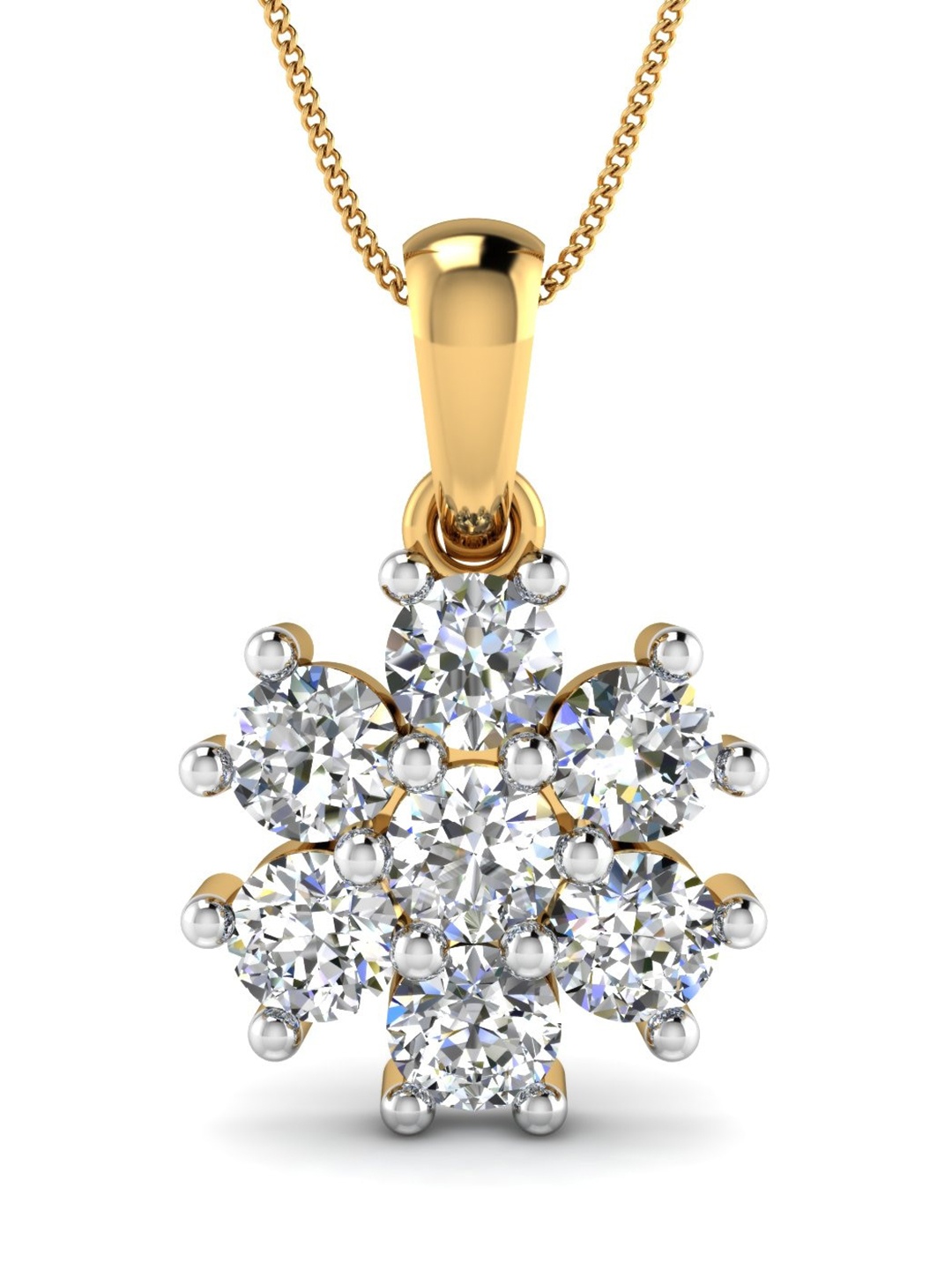 

KUBERBOX 18KT Gold Diamond-Studded Pendant- 1.68gm