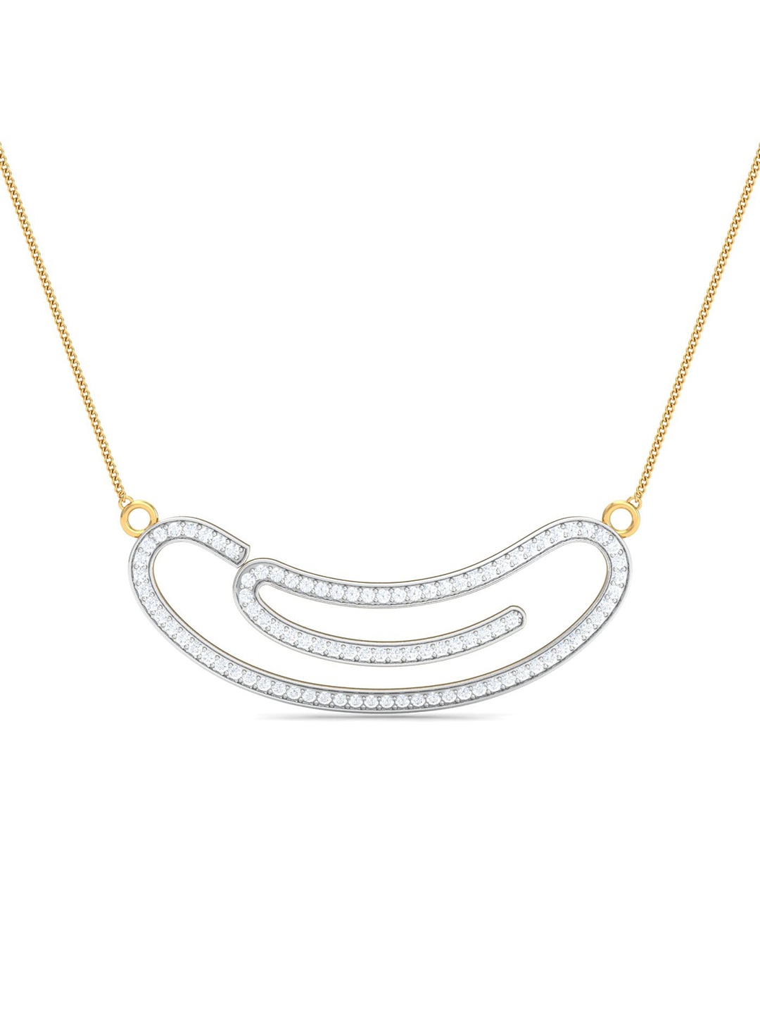 

KUBERBOX Modern 18KT Gold Diamonds-Studded Pendant-2.84gm