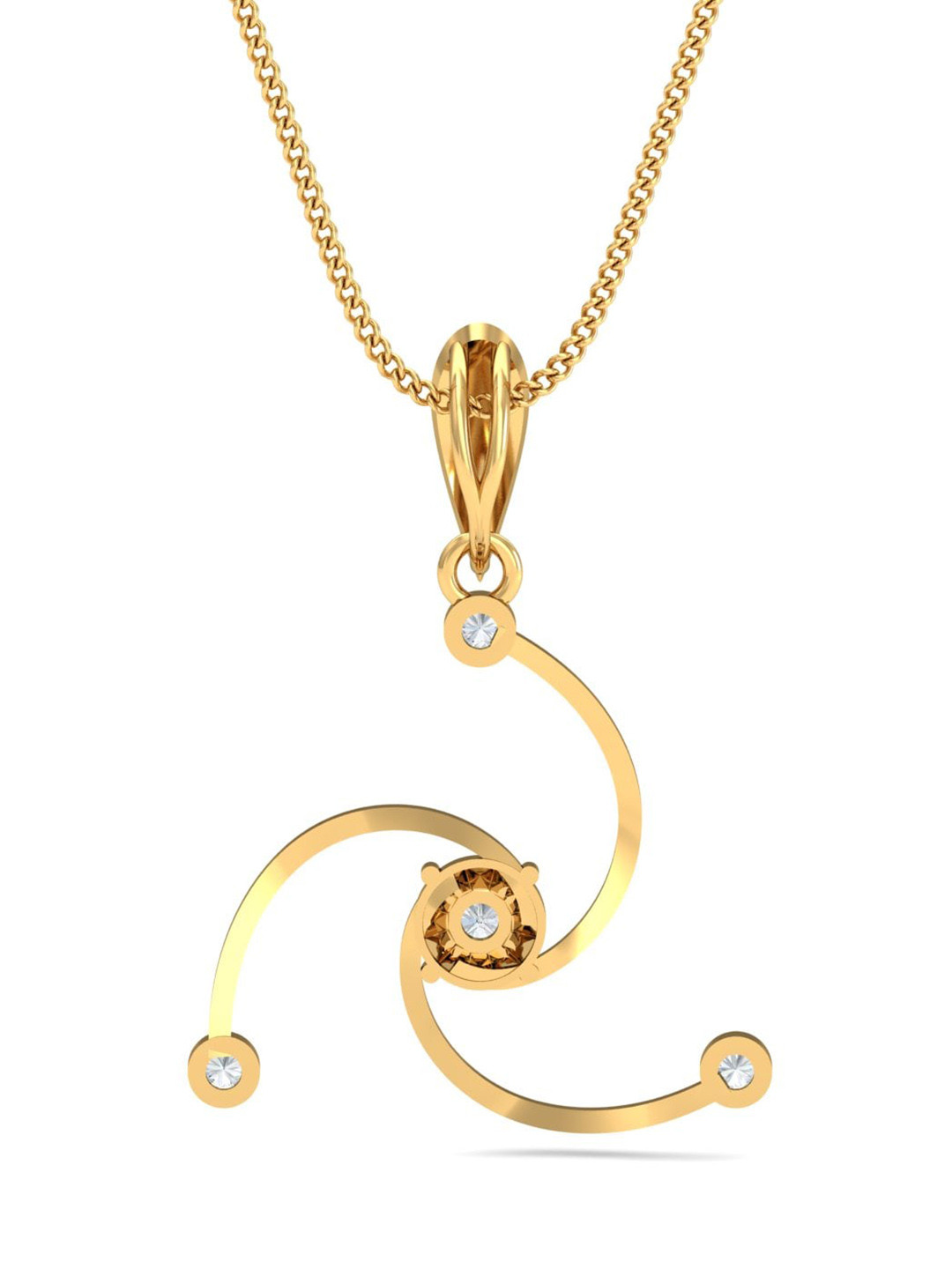 

KUBERBOX Inspiring Trio 18KT Gold Pendant With Diamonds- 1.09726gm