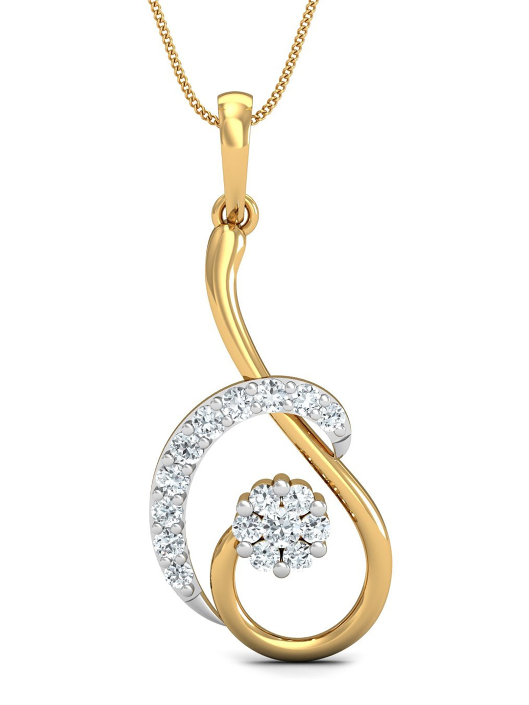 

KUBERBOX Suave 18 KT Gold Diamond-Studded Suave Pendant -1.7g