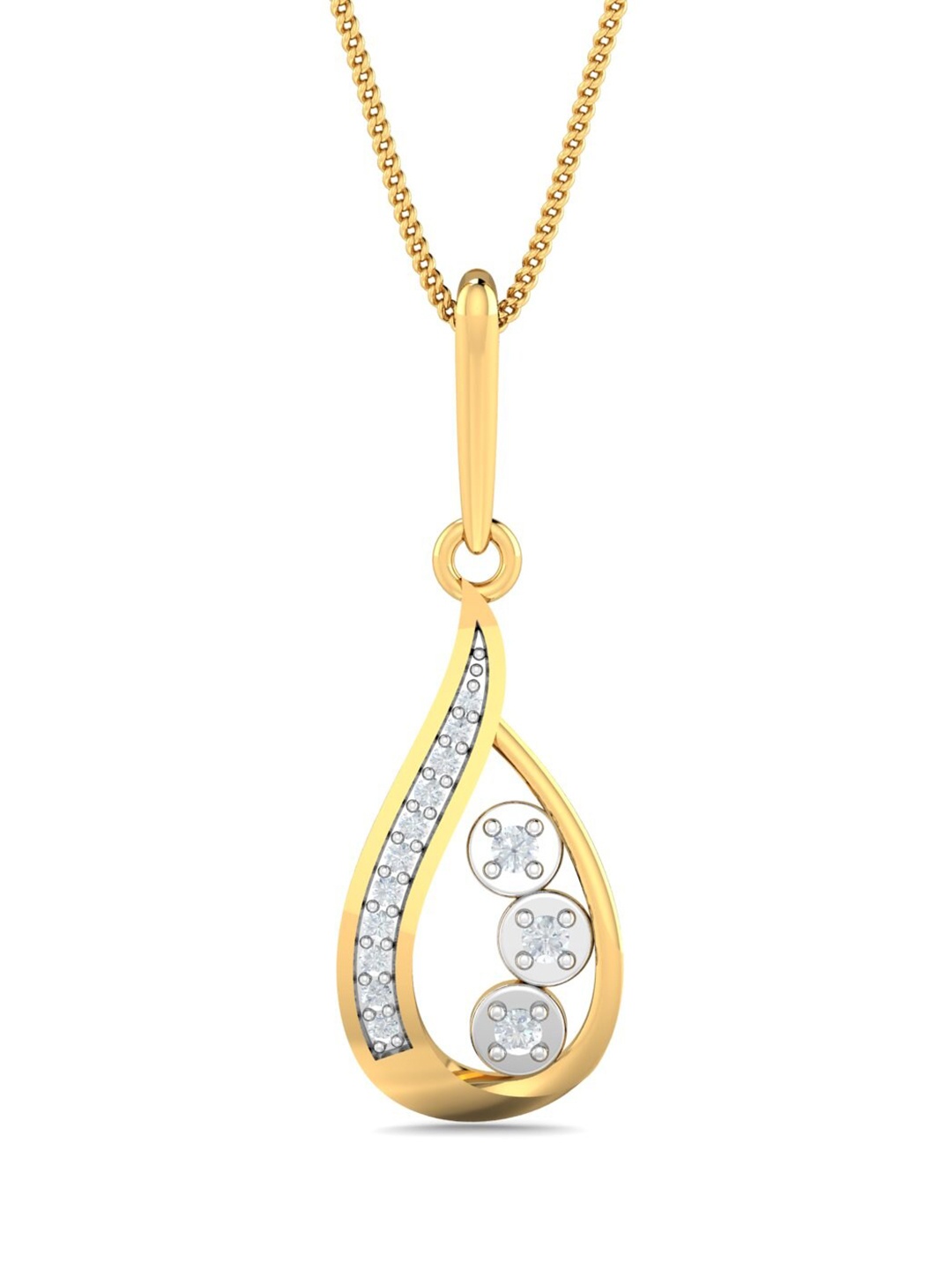 

KUBERBOX Deniz 18KT Gold Diamond Studded Pendant-1.52gm
