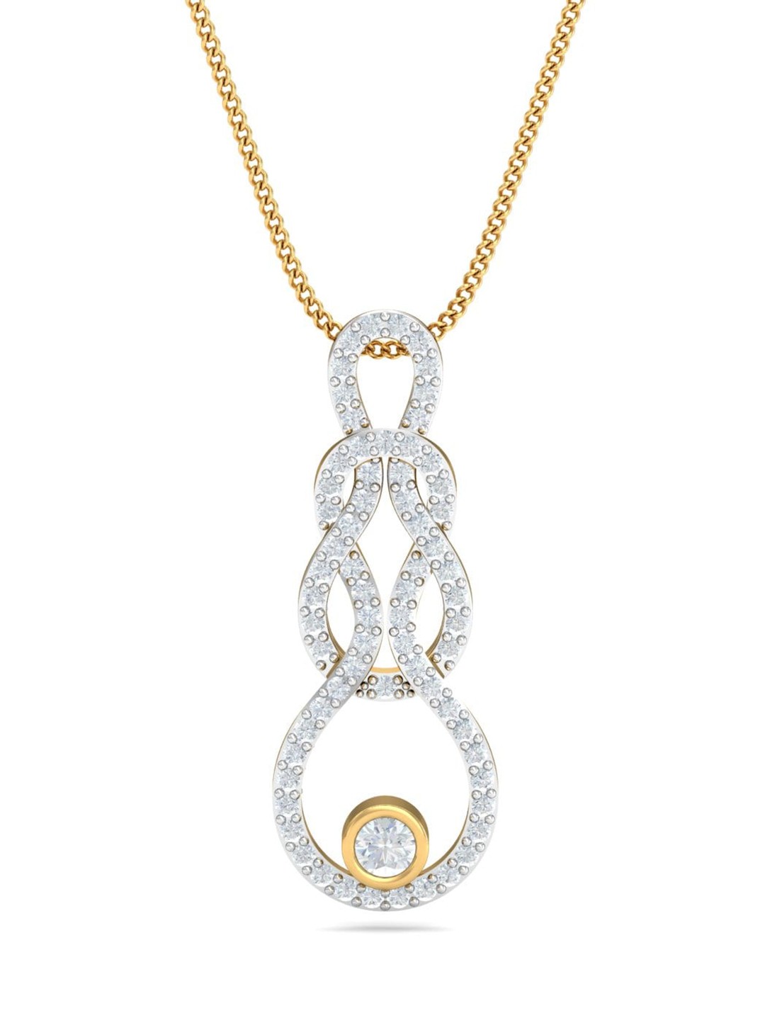 

KUBERBOX Exotic Designer 18KT Gold Diamonds-Studded Pendant-1.44gm