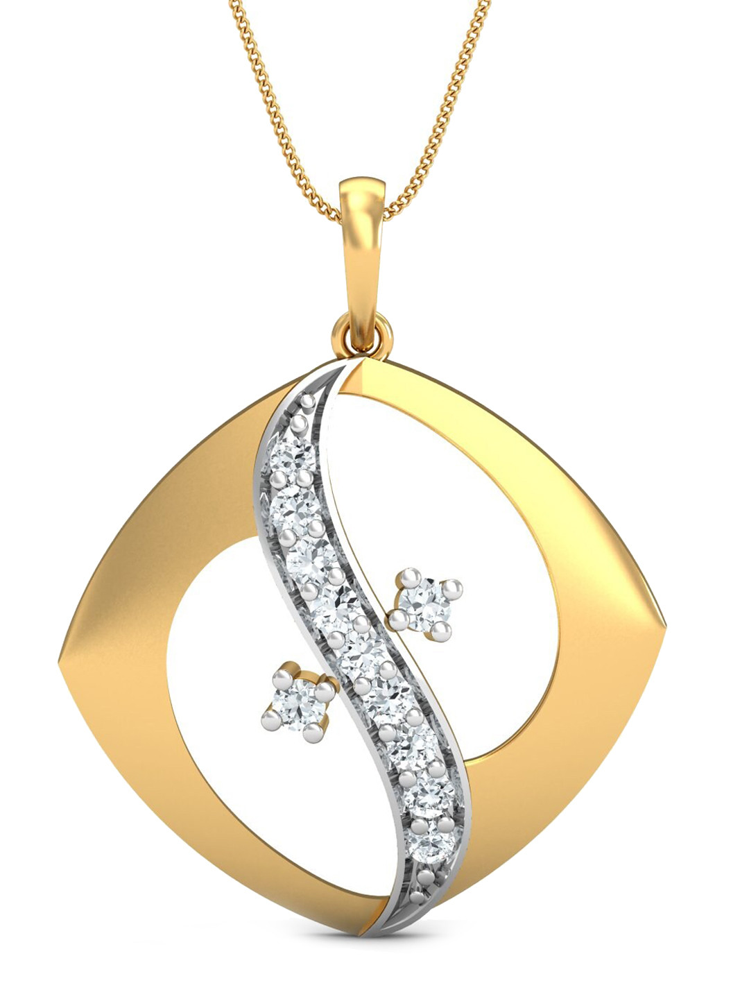 

KUBERBOX 18KT Gold Kaakit-Akit Diamond-Studded Pendant - 2.64gm