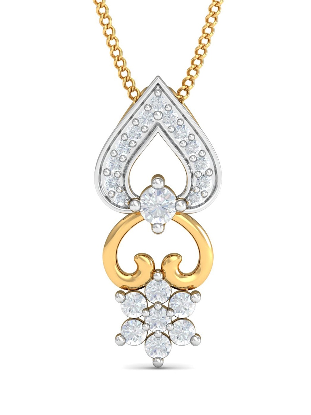 

KUBERBOX 18KT Gold Amelia Unique Diamond-Studded Pendant- 1.01 gm