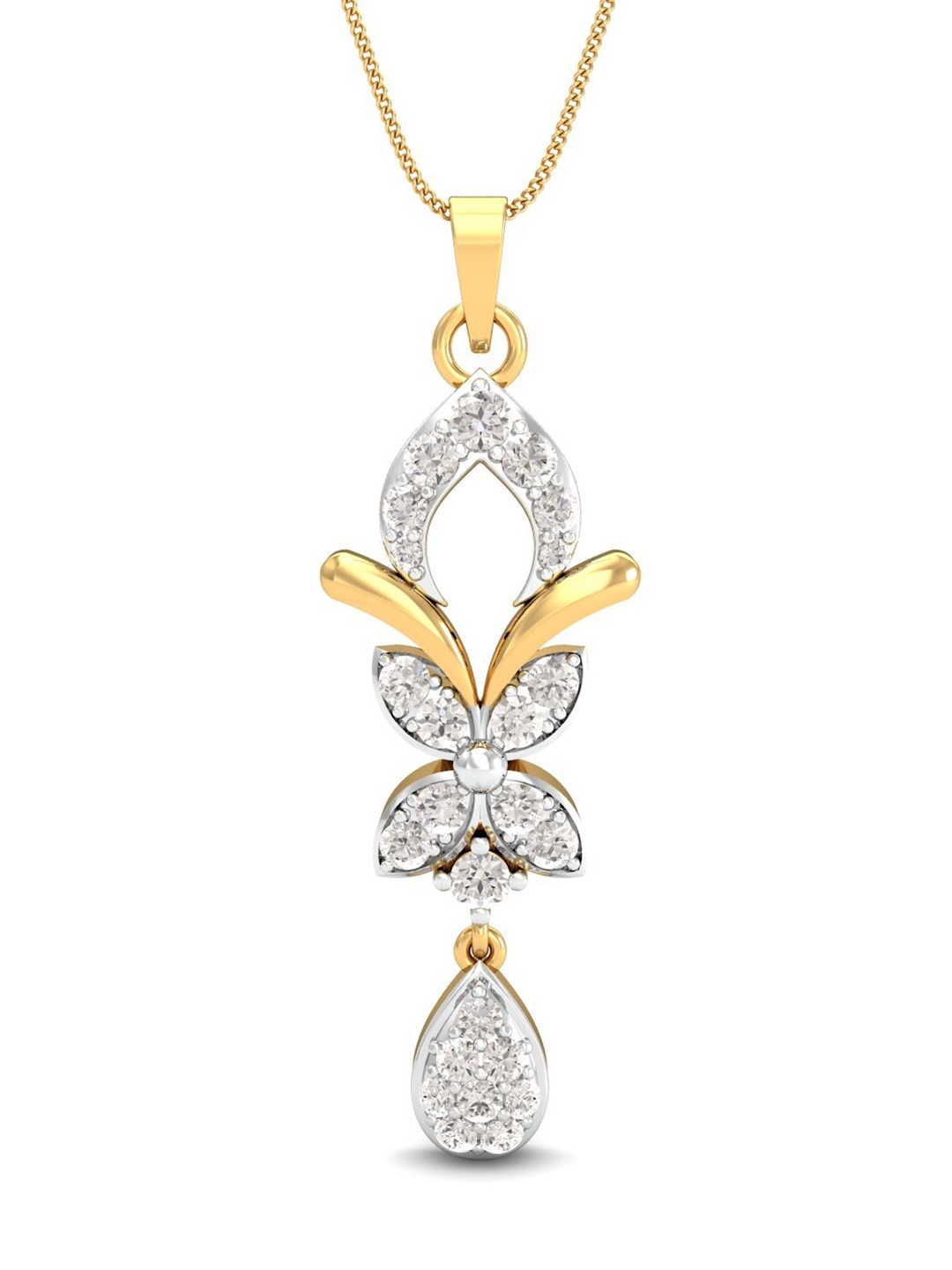 

KUBERBOX 18KT Gold Diamond-Studded Crown Finished Pendant- 1.68 gm