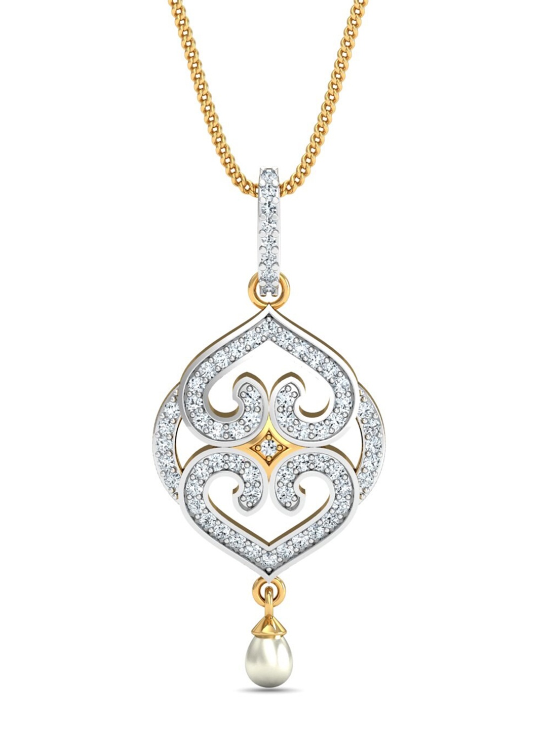 

KUBERBOX 18K Hermosa Pearl Diamond Studded Pendant 1.96 g, Gold