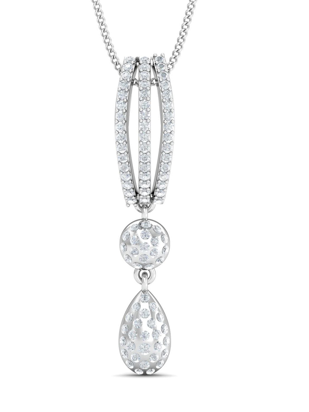 

KUBERBOX Jehovah 18K White Gold Diamond-Studded Pendant-2.07 g, Silver
