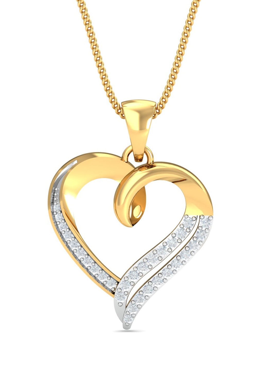 

KUBERBOX Eva Heart 18KT Gold Diamond-Studded Pendant - 2.64 gm