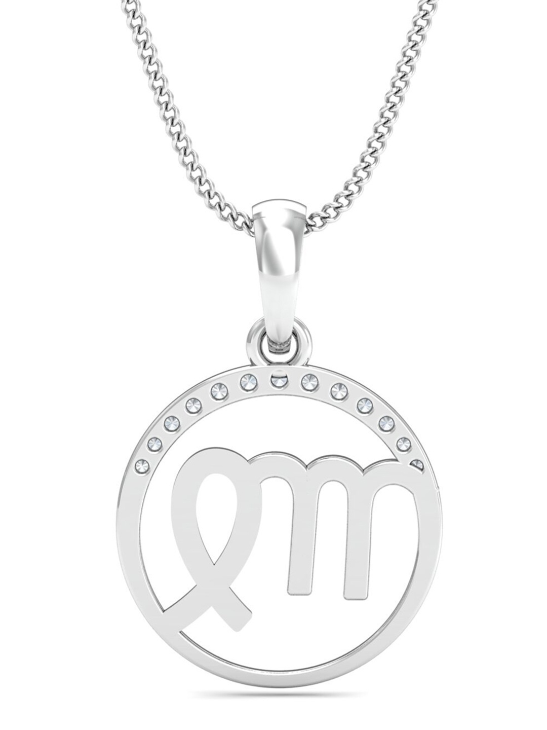 

KUBERBOX 18KT White Gold Diamond-Studded Pendant 0.9 gm