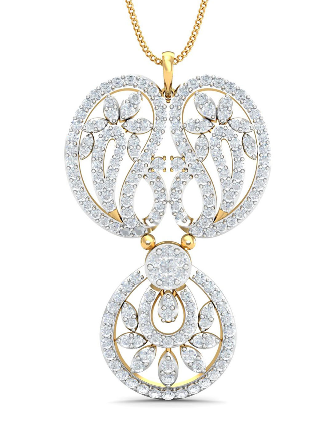 

KUBERBOX 18KT Anamika Gold Diamond Studded Pendant 8.8 g