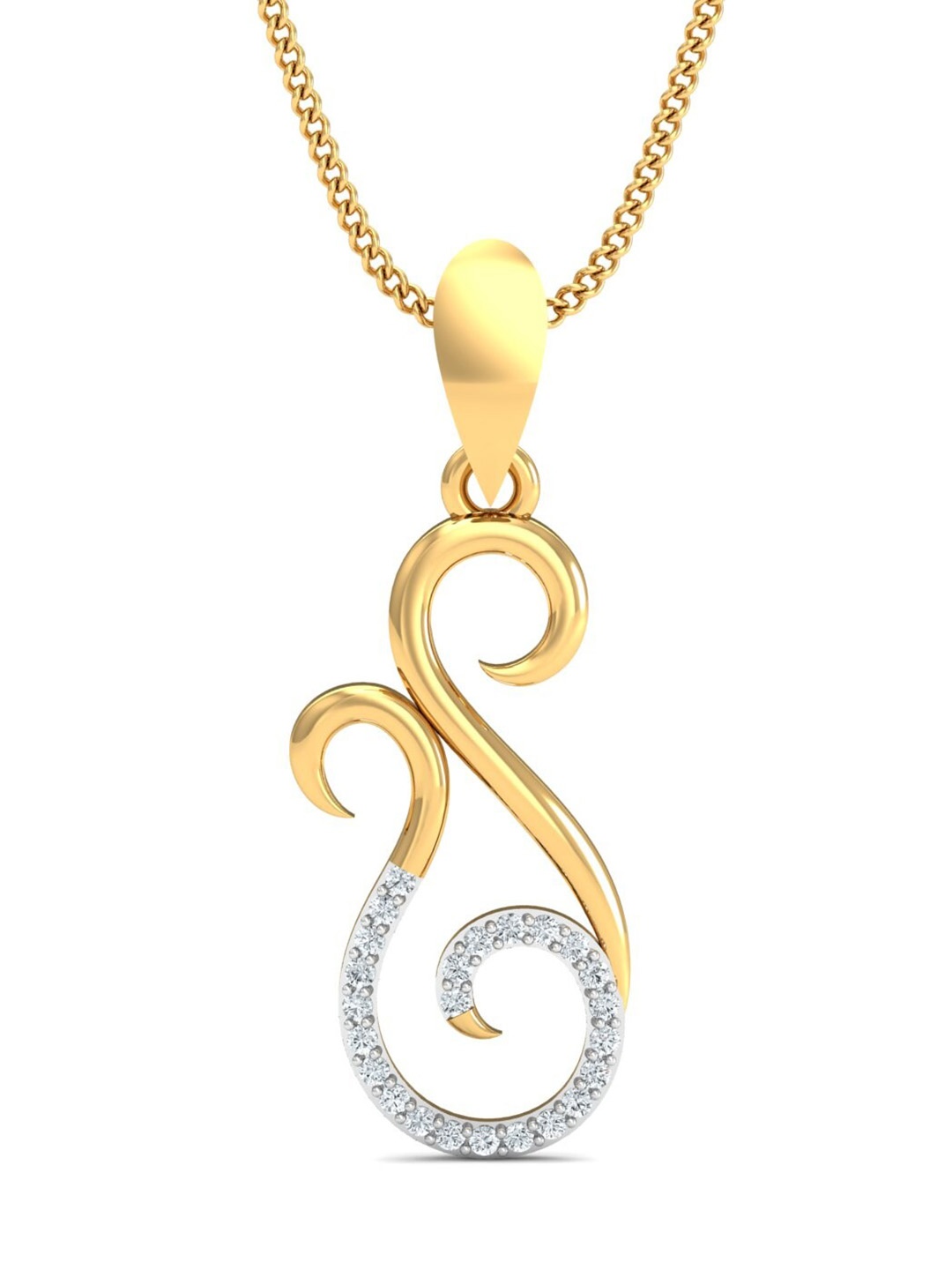 

KUBERBOX 18KT Gold Diamond-Studded Pendant- 0.81 gm