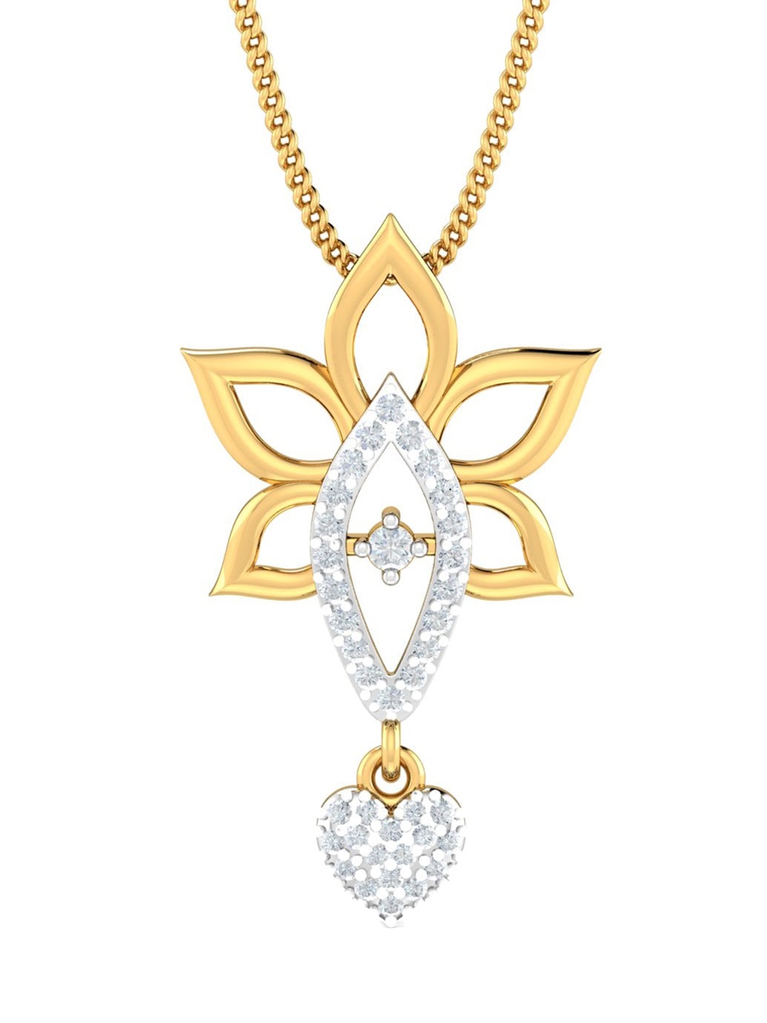 

KUBERBOX 18KT Gold Diamond Studded Pendant - 1.14 g