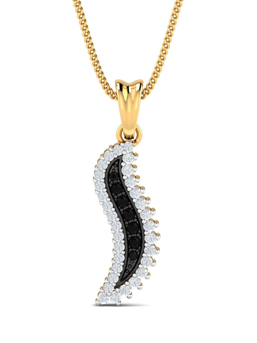 

KUBERBOX Almas Black 18KT Gold Diamond-Studded Pendant 2.06 gm
