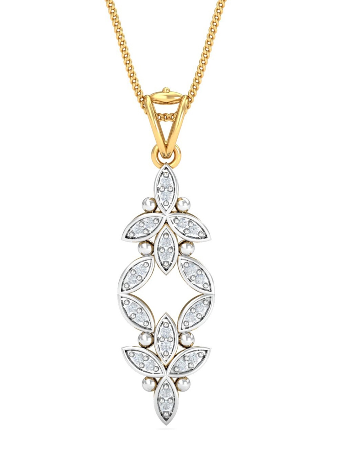 

KUBERBOX Ivan 18KT Gold Diamond Studded Pendant-1.94gm