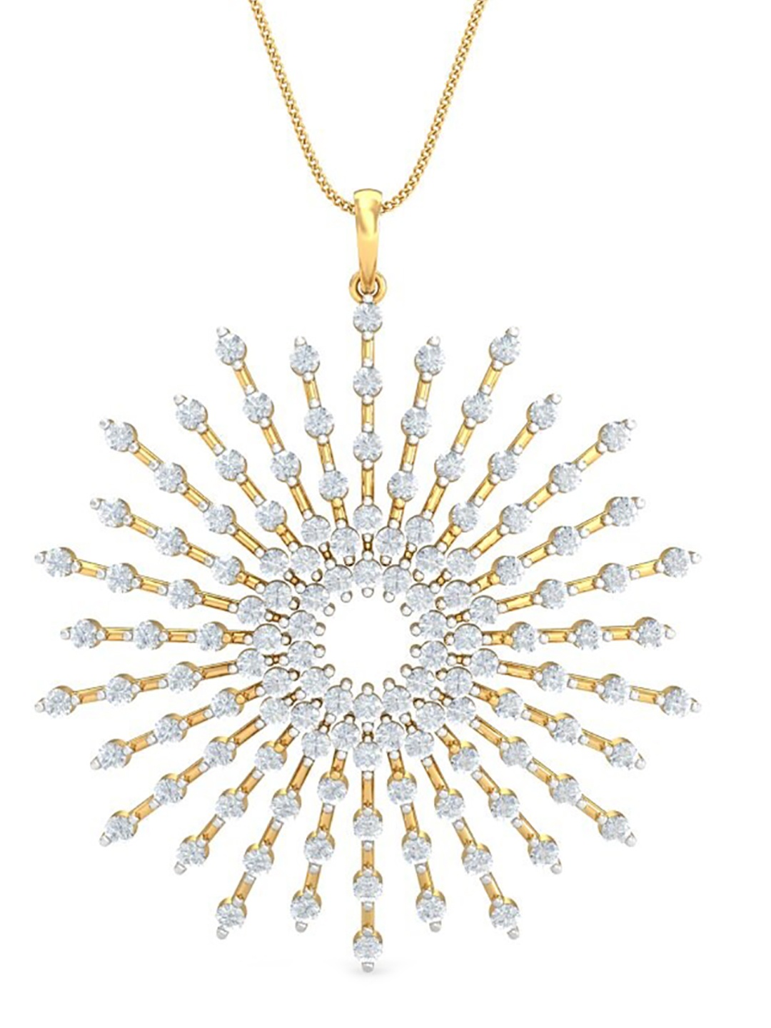 

KUBERBOX Uberspannt 18KT Gold Diamond Studded Pendant-7.38 gm