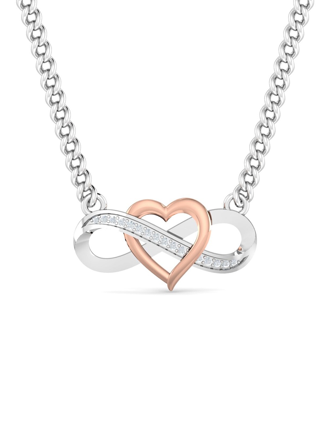 

KUBERBOX 18KT White Gold Diamond Forever Infinity Pendant- 1.87gm