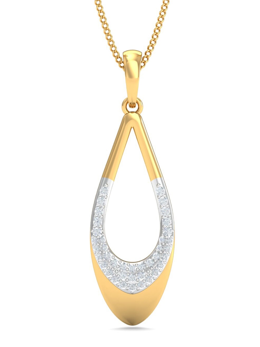 

KUBERBOX 18KT Gold Diamond Fasun Charming Pendant- 1.53gm