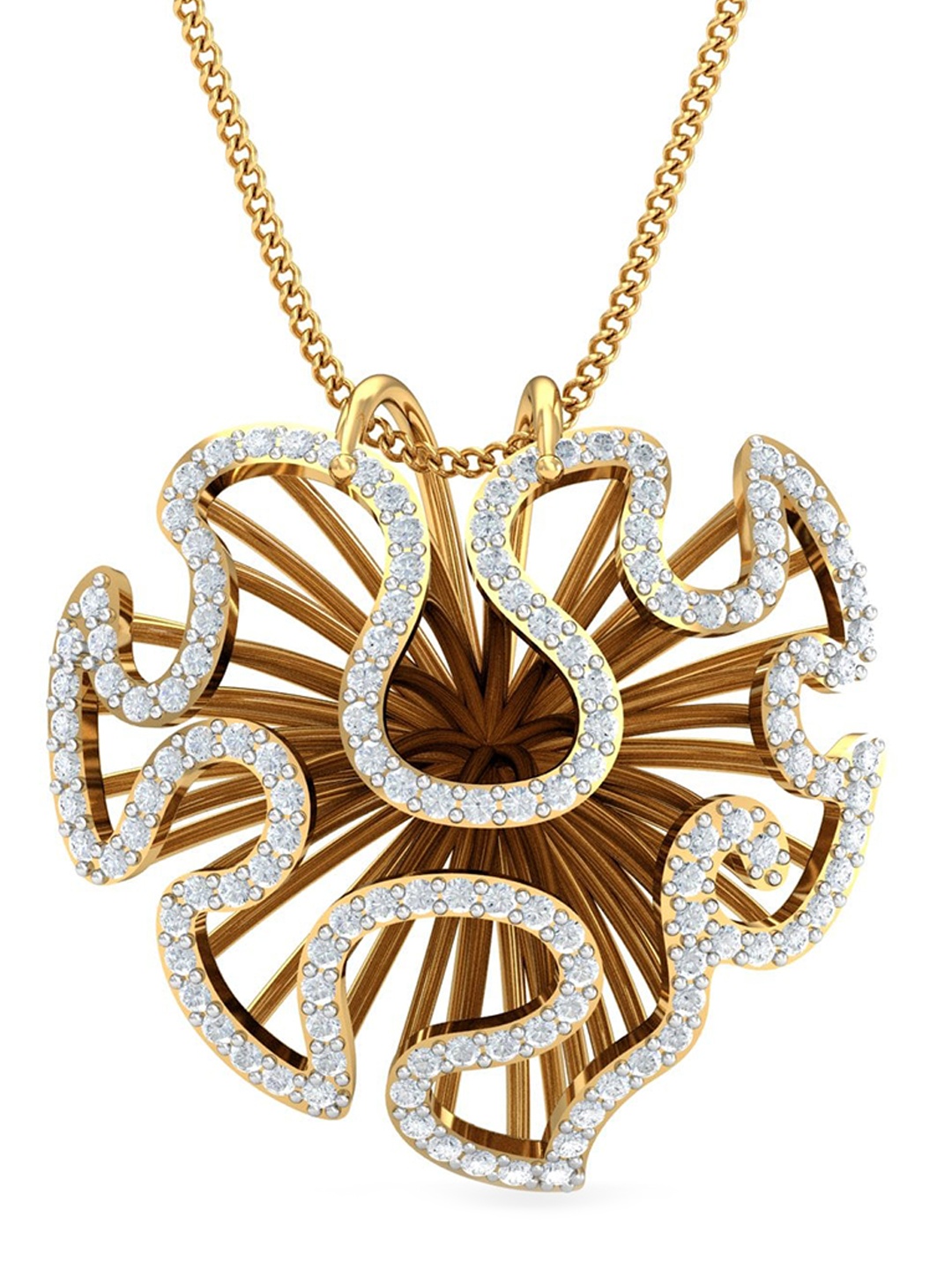 

KUBERBOX 18KT Gold Diamond Studded Pendant - 4.01 g