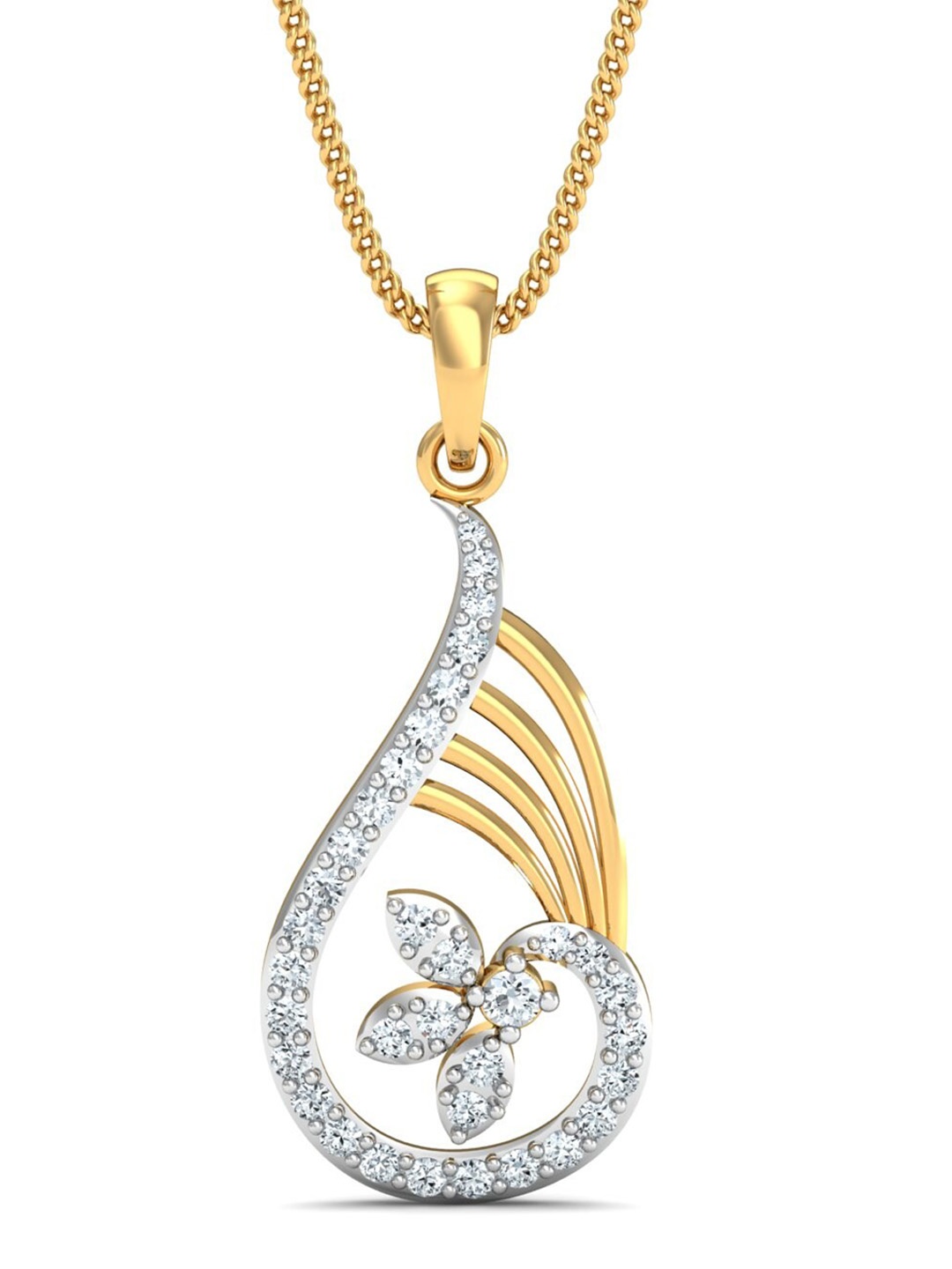 

KUBERBOX 18KT Gold Diamond Studded Pendant - 1.28 gm