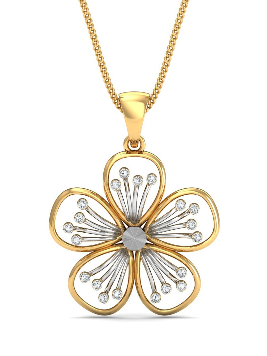 

KUBERBOX Avanti Floret 18KT Gold Diamond-Studded Pendant 2.23gm