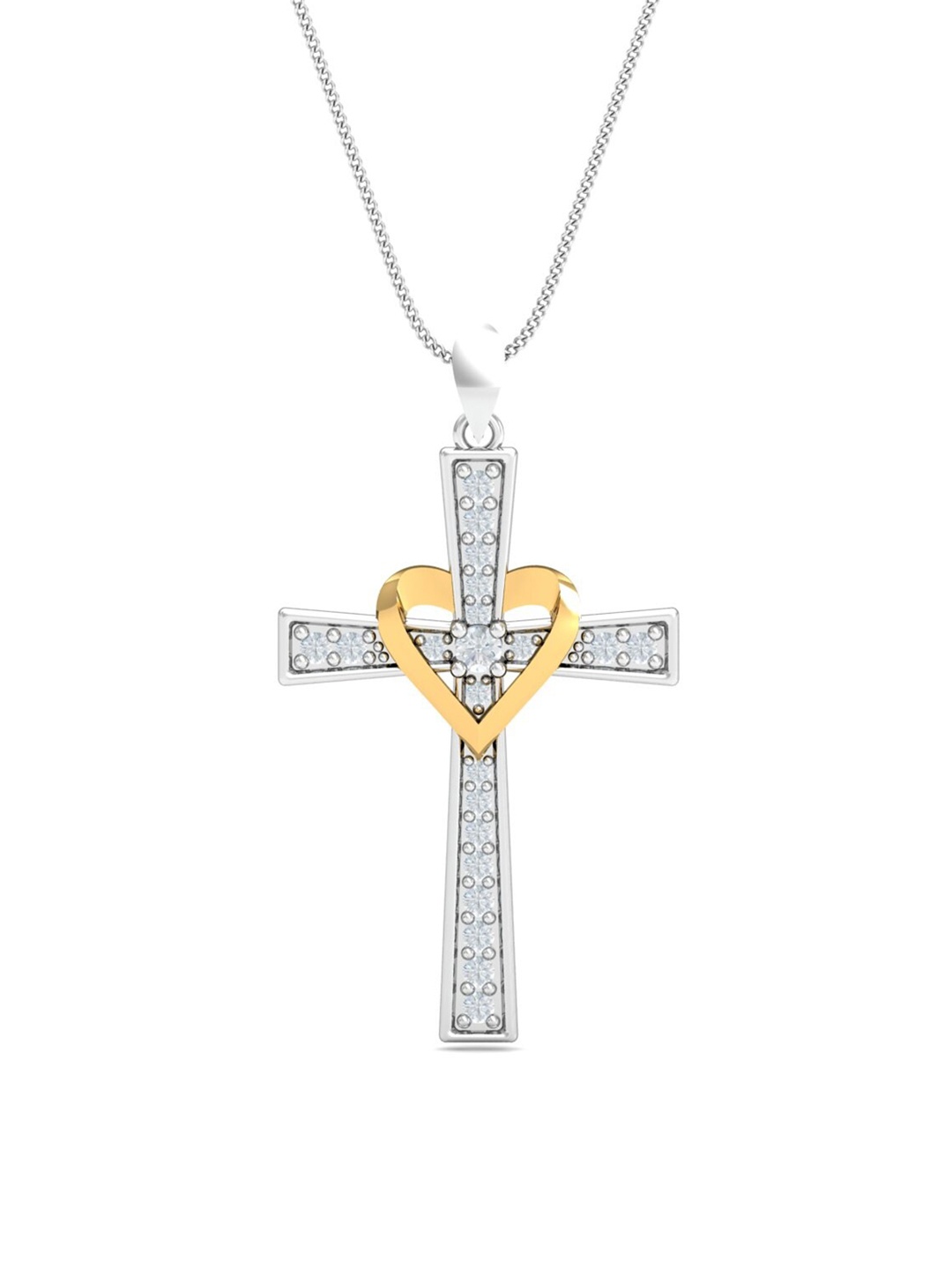 

KUBERBOX 18KT White Gold Diamond Christ Pendant - 3.51 g, Silver