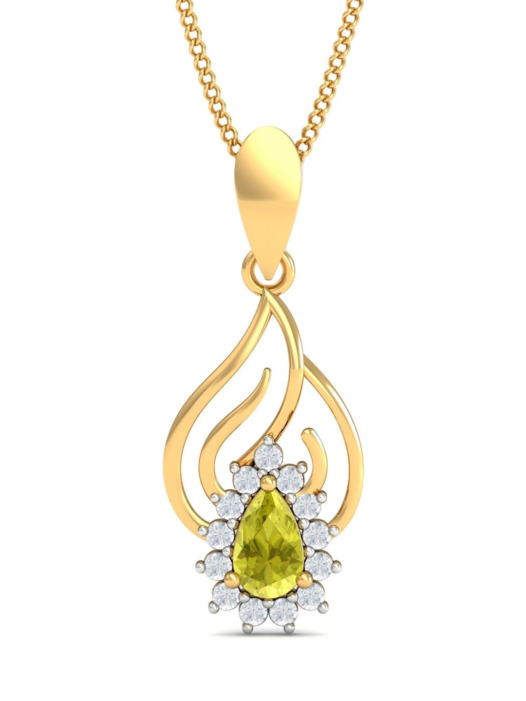 

KUBERBOX Pretty Polly 18KT Gold Diamond Studded Pendant - 0.88gm