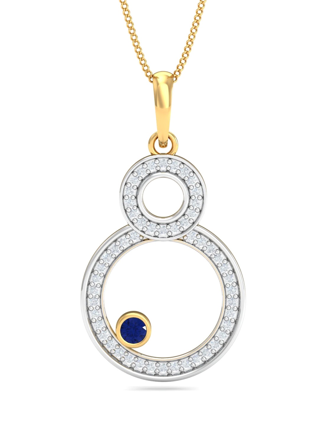 

KUBERBOX Eight 18KT Gold Diamond Studded Pendant-1.98gm