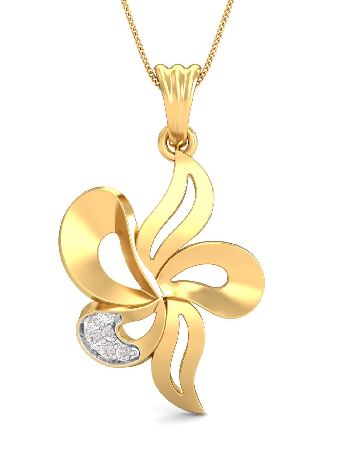 

KUBERBOX Craftsman's Pride 18KT Gold Diamond-Studded Pendant - 1.9 gm