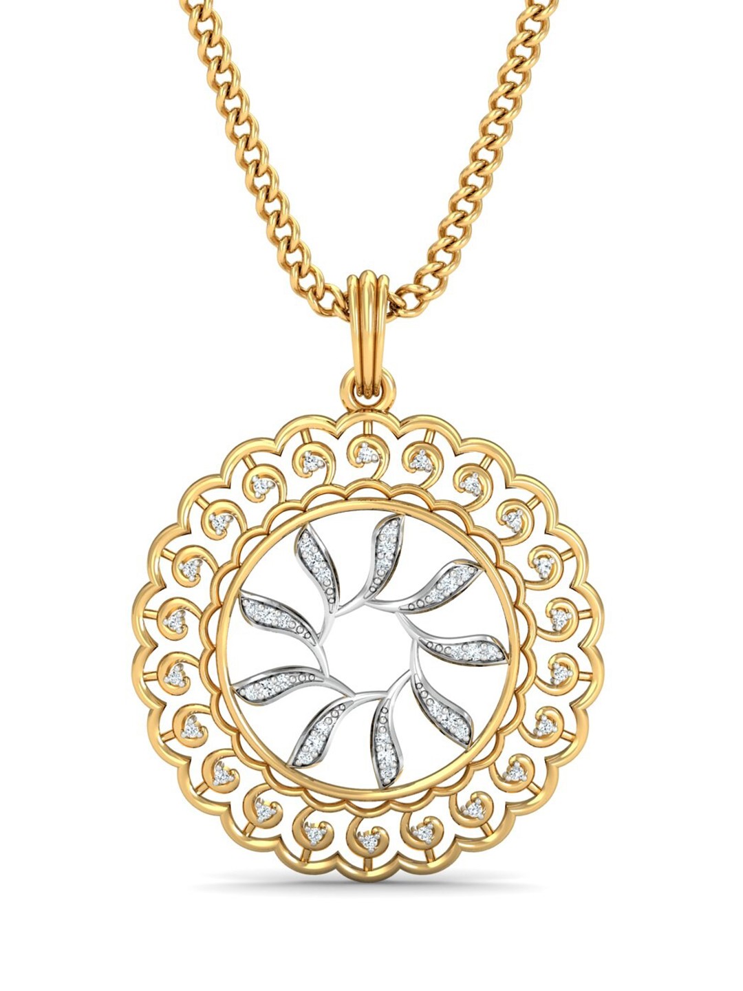 

KUBERBOX Grande 18KT Gold Diamond-Studded Pendant - 2.48 gm