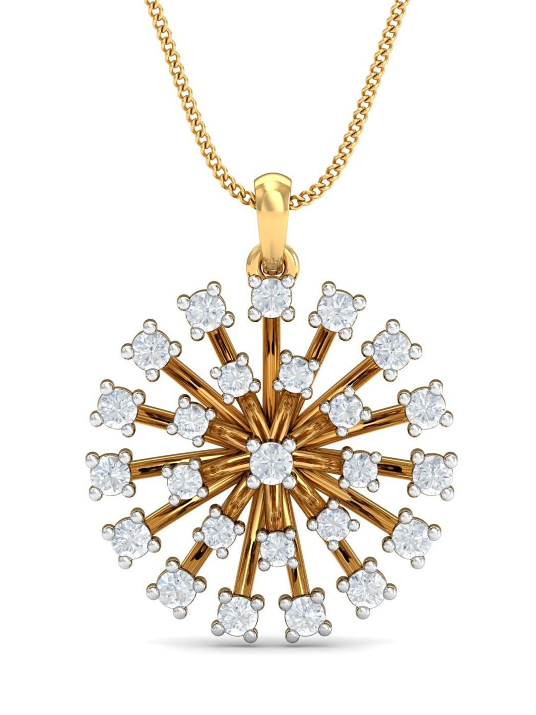 

KUBERBOX Divine Chakra 18KT Gold Diamond-Studded Pendant-2.07gm