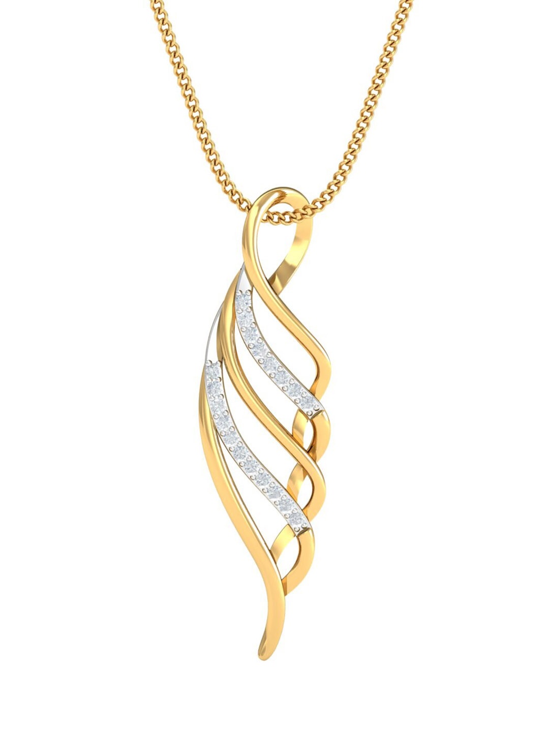 

KUBERBOX 18KT Gold Diamond-Studded Rio Shell Pendant- 1.08 gm