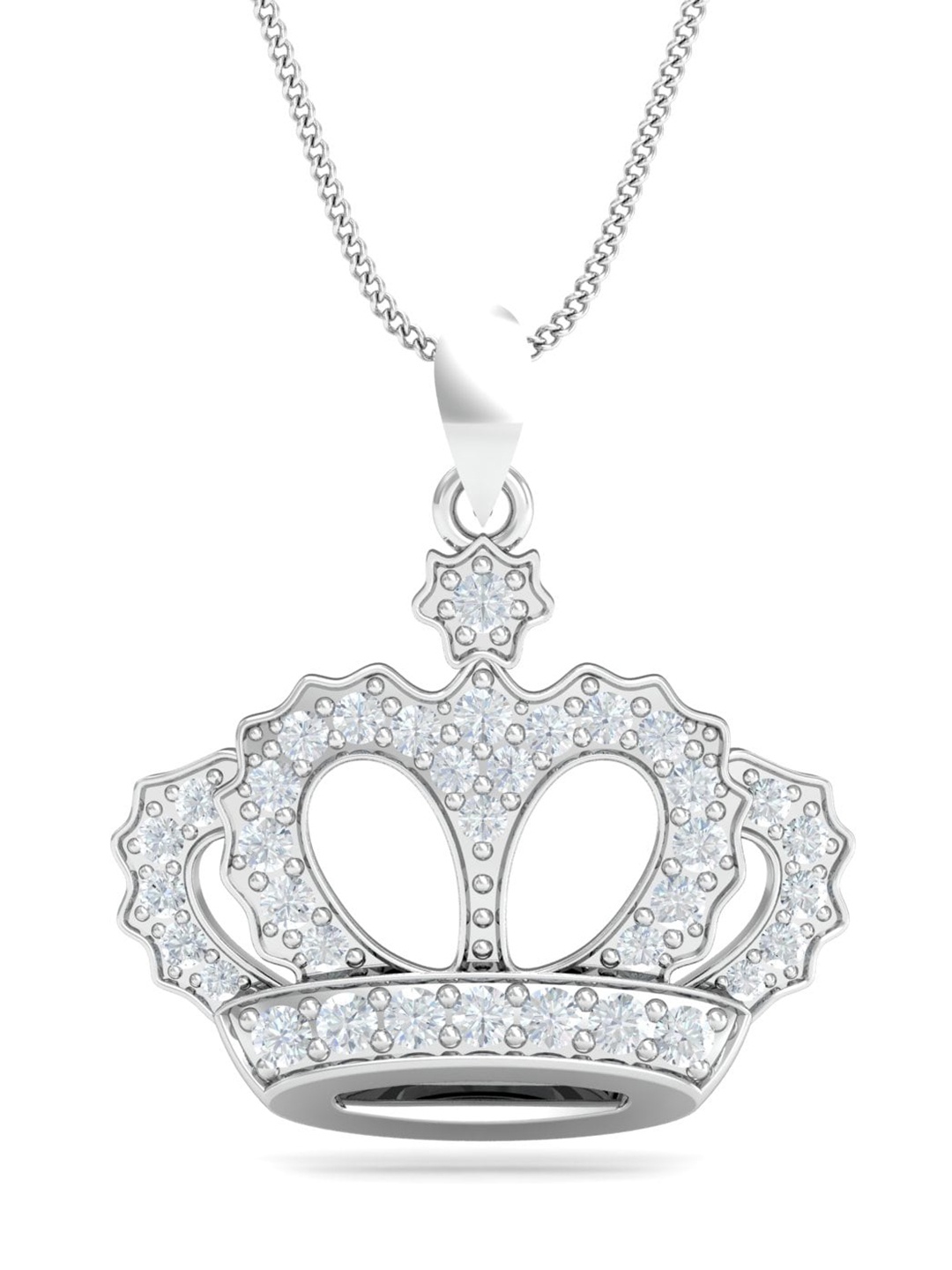 

KUBERBOX 18KT White Gold Diamond-Studded Twinkle Tiara Pendant 2.88 gm