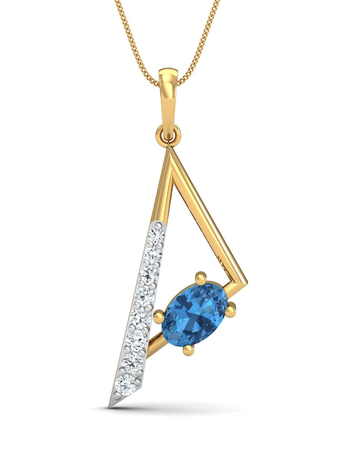 

KUBERBOX Martinet 18KT Topaz Diamond-Studded Pendant-1.96 gm, Gold