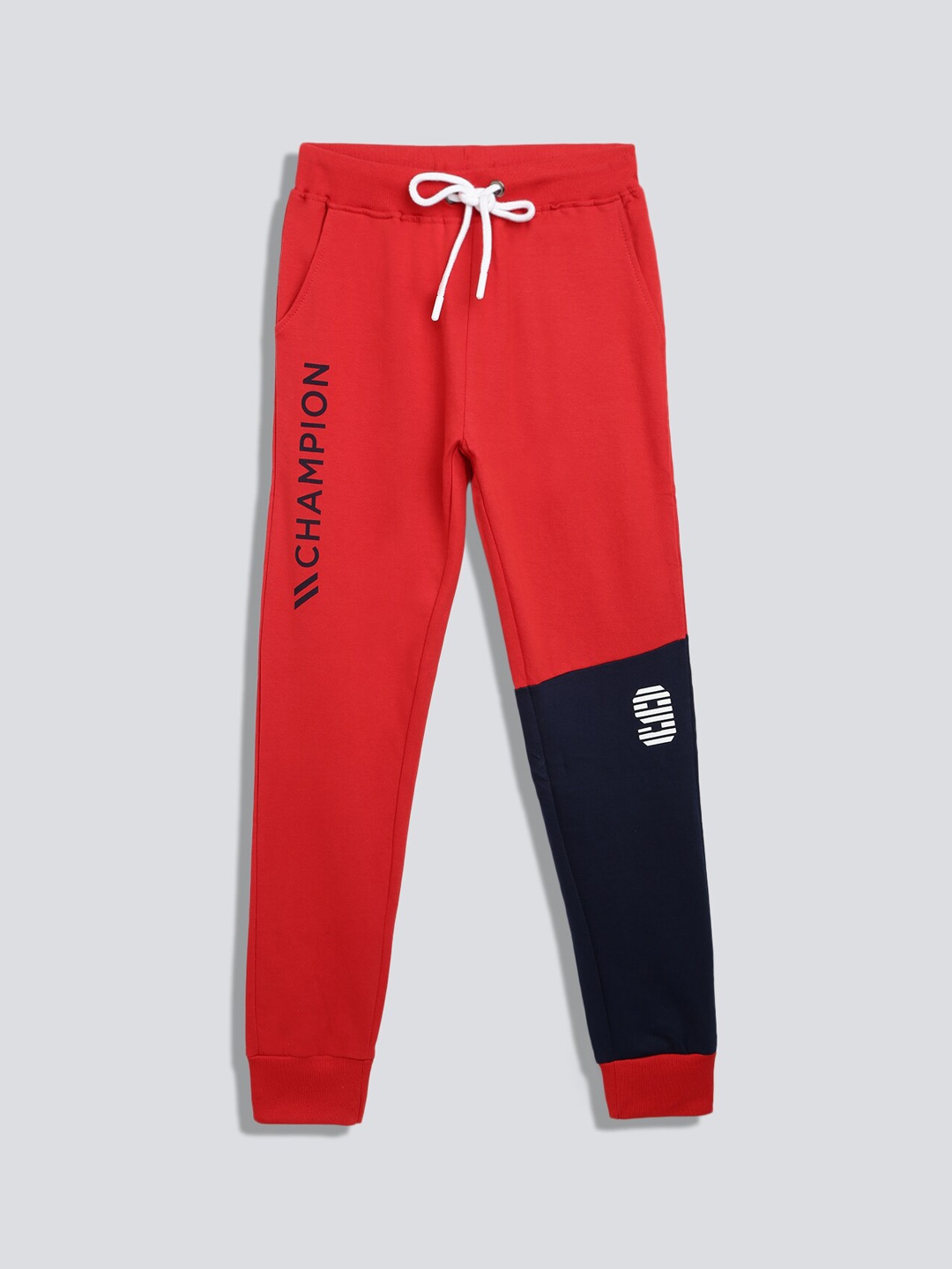 

Urbano Juniors Boys Colourblocked Pure Cotton Joggers, Red