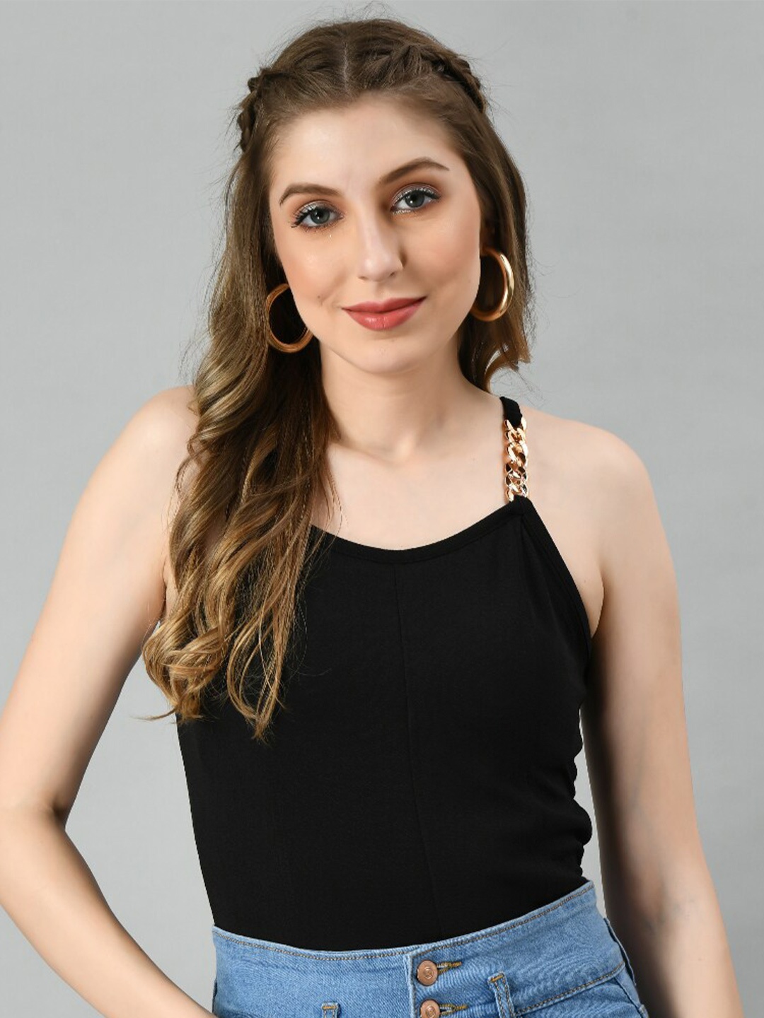 

IUGA Sleeveless Casual Top, Black